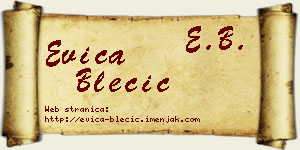 Evica Blečić vizit kartica